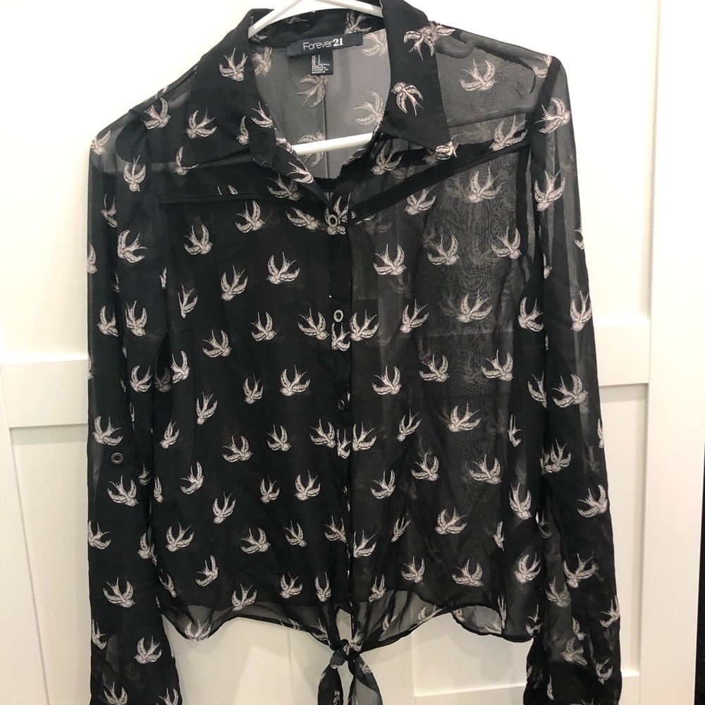 🖐5/$10 tie waist button up shirt
